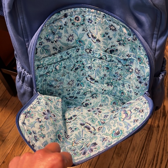Vera Bradley Campus Backpack Summer Rain Blue CUSTOMIZED Like New COLDPLAY - Picture 6 of 12